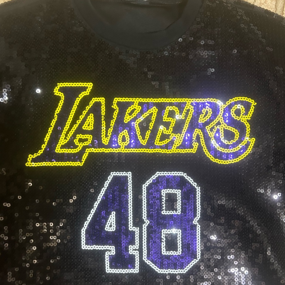 Black Sequin Lakers Jersey womens small